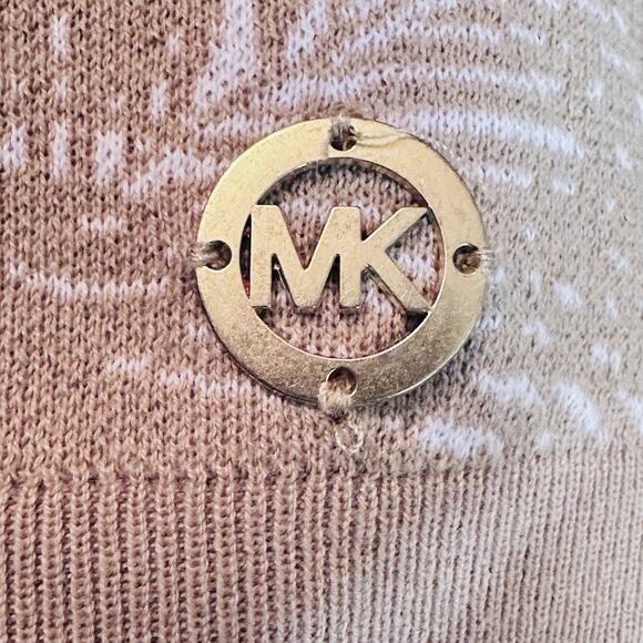 MICHAEL KORS KHAKI PALM PRINT SHORT SLEEVE SWEATER SIZE XL MSRP $98.00 - Picture 4 of 4